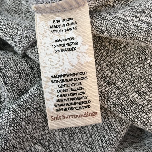 Soft Surrounding Womens PM Gray Lazy Day Lounger Dress Kangaroo Pocket V Neck - Picture 5 of 6